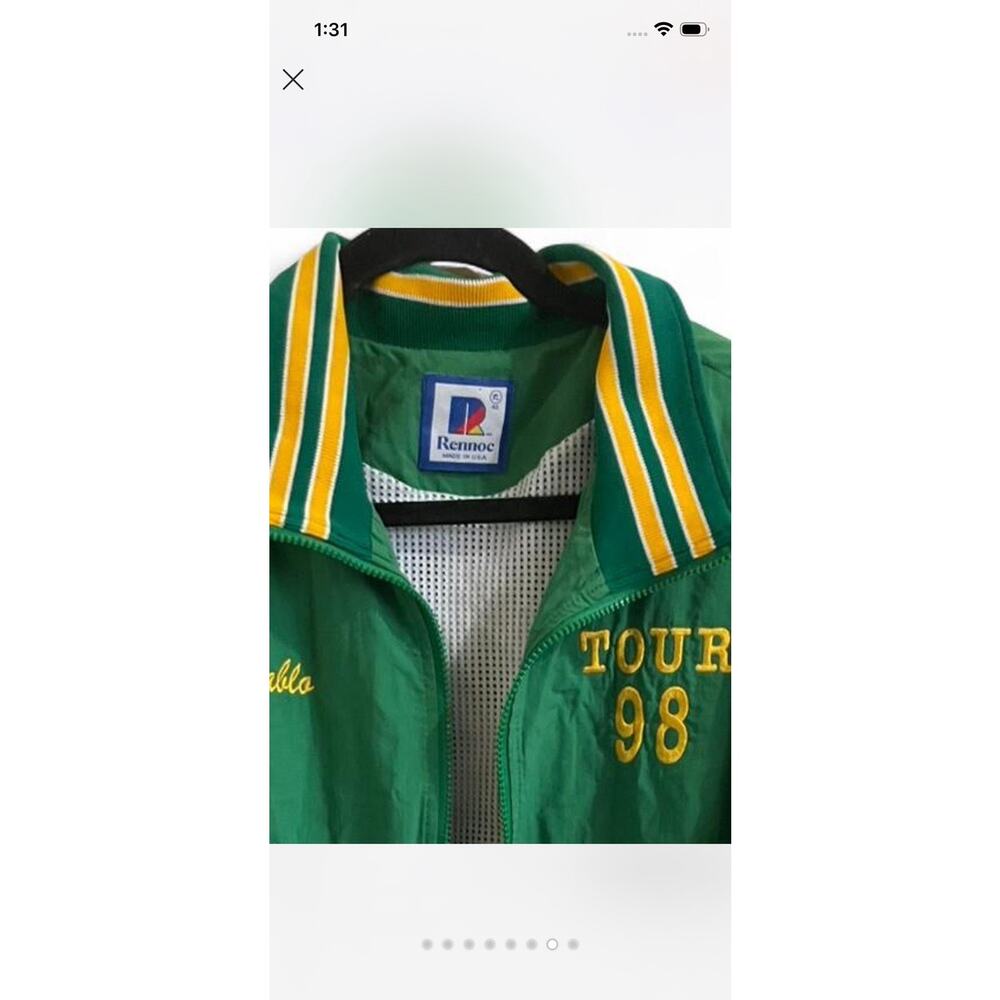 Rennoc Los Toros Band Presidente Beer Varsity Jacket Green Yellow - Picture 6 of 6